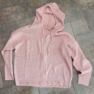 🥵 NWOT light pink full zip up sweater with hood